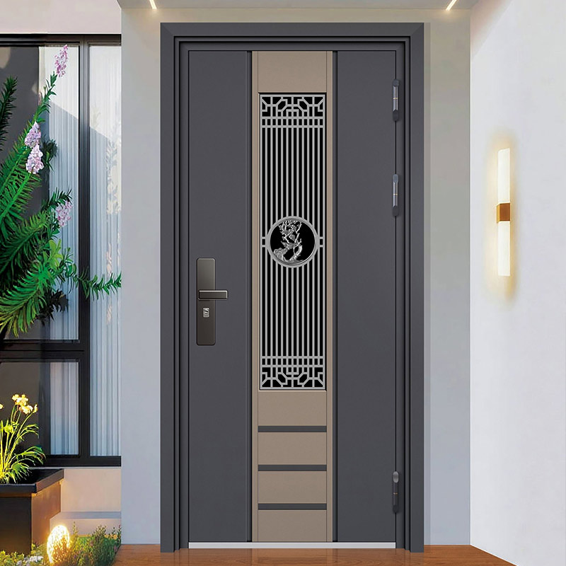 Space Gray Stainless Steel High Security Front Doors