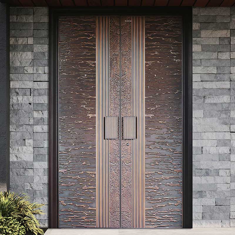 Brown Steel Double Entry Doors